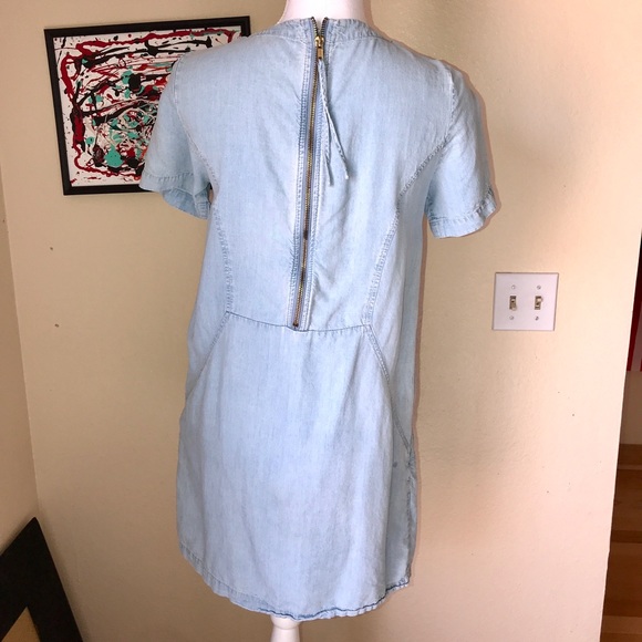 Chambray Sheath Dress with Pockets size 4 - Picture 5 of 7